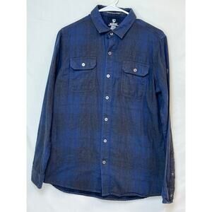 Kuhl Mens S Blue Gray Shattered Blue Night Long Sleeve Button Front Shirt Hiking